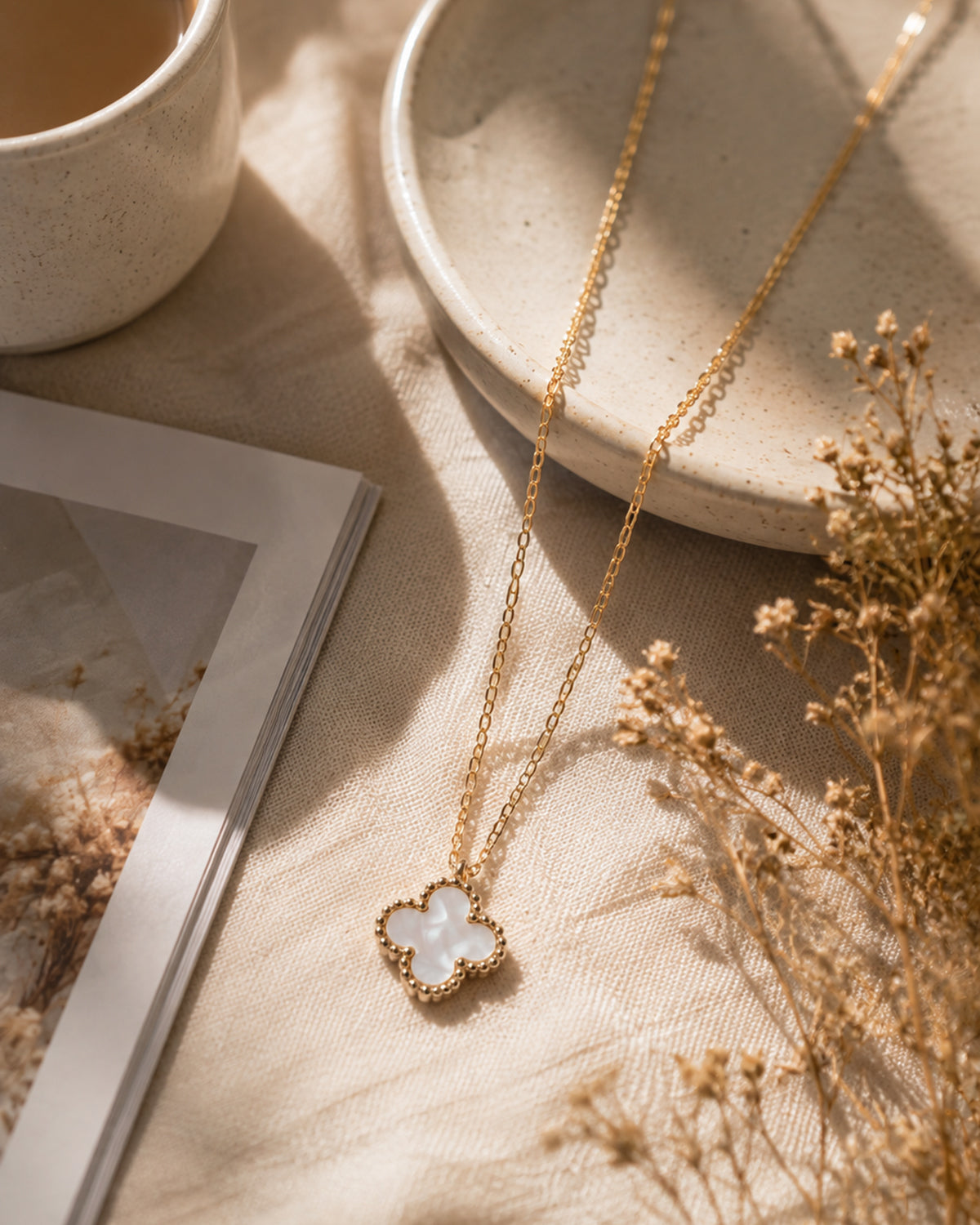 White Clover Pendant Chain