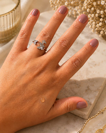 Crystal Butterfly ring