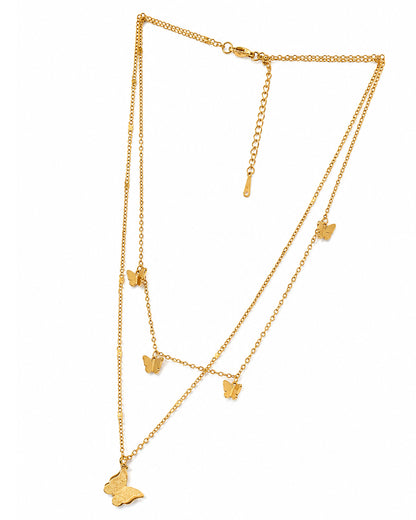 Butterfly layered necklace