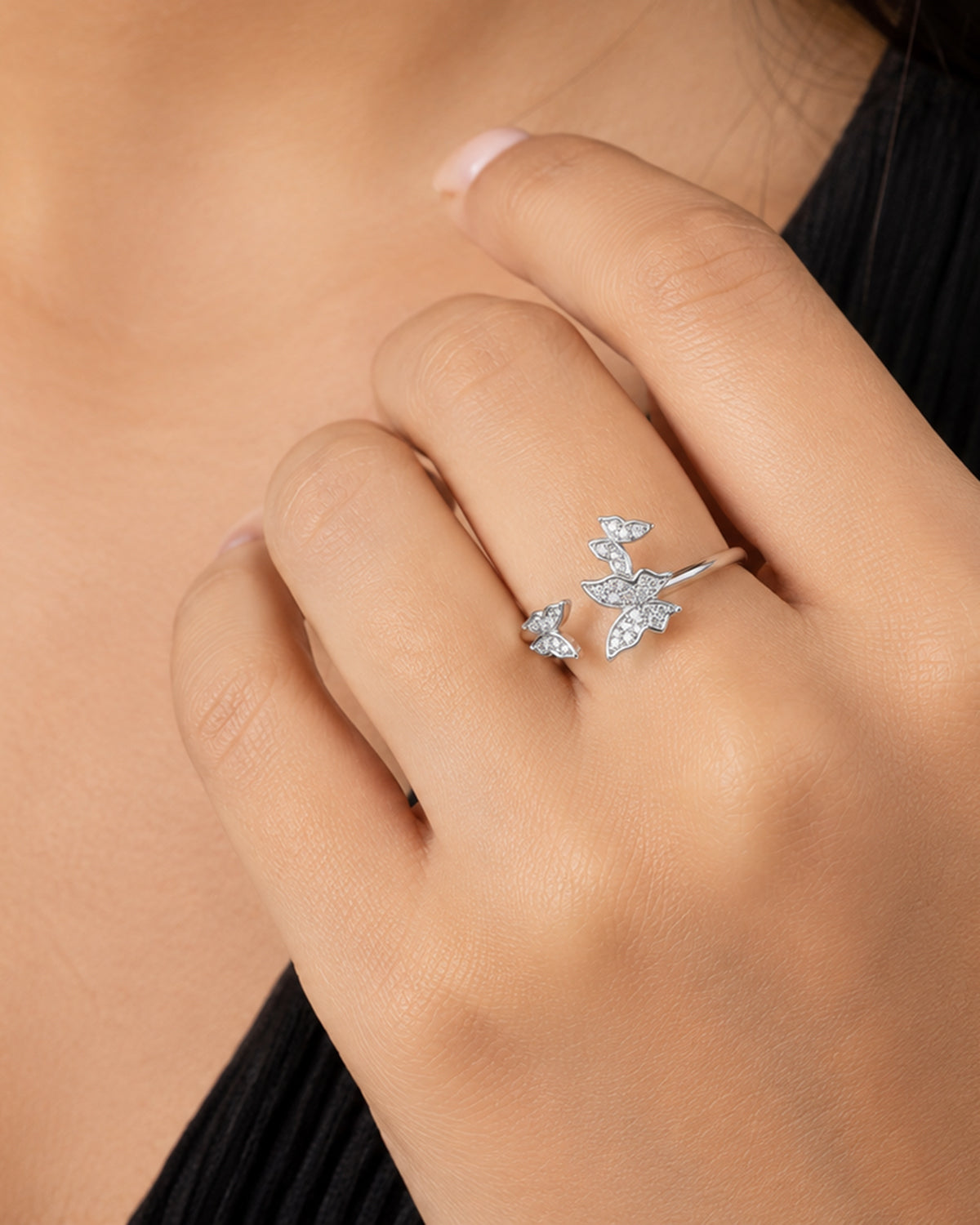 Crystal Butterfly ring