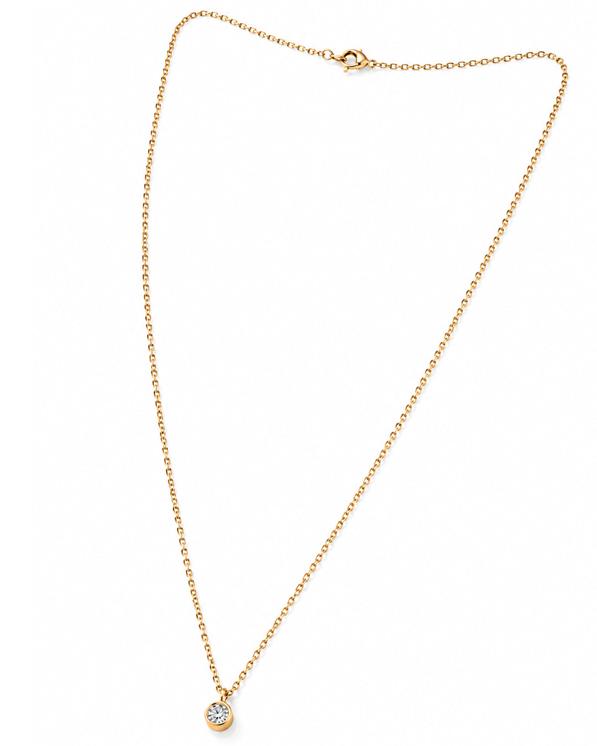 White stone drop pendant chain