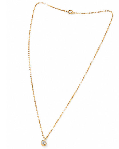 White stone drop pendant chain