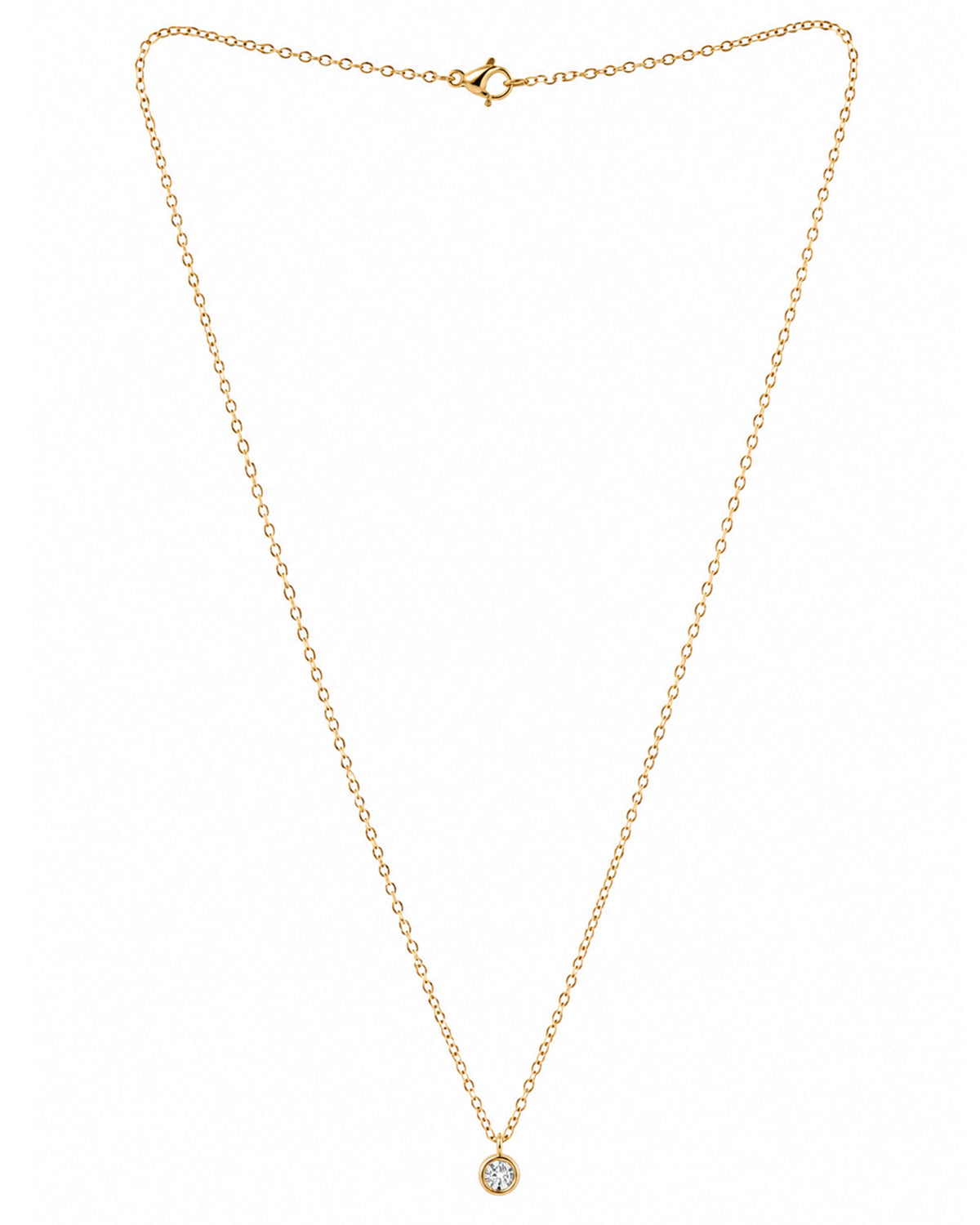 White stone drop pendant chain