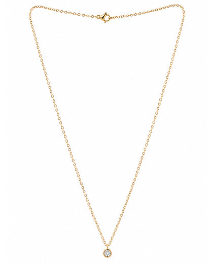 White stone drop pendant chain
