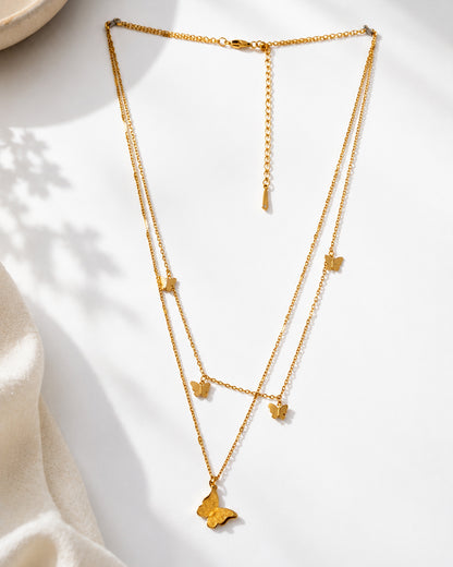 Butterfly layered necklace