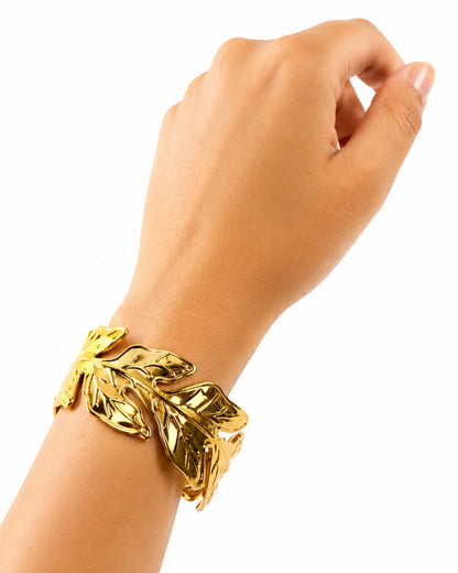 Aurelia Leaf Cuff Bracelet
