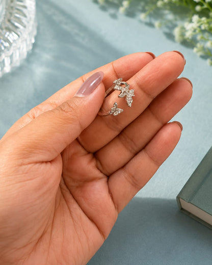 Crystal Butterfly ring
