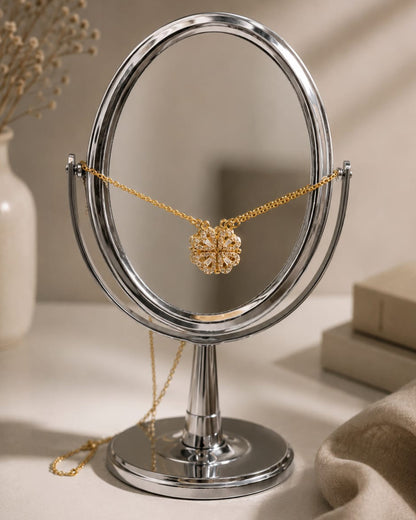 Crystal Heart Pendant chain-Gold