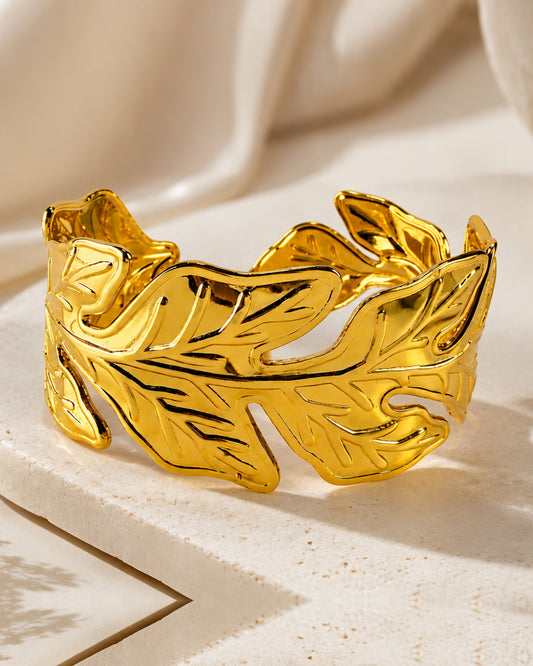 Aurelia Leaf Cuff Bracelet