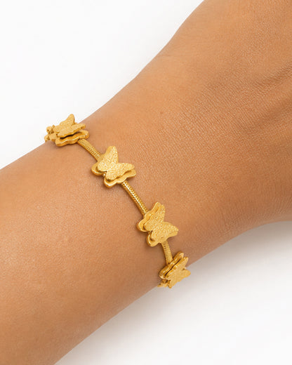 Golden butterfly bracelet chain