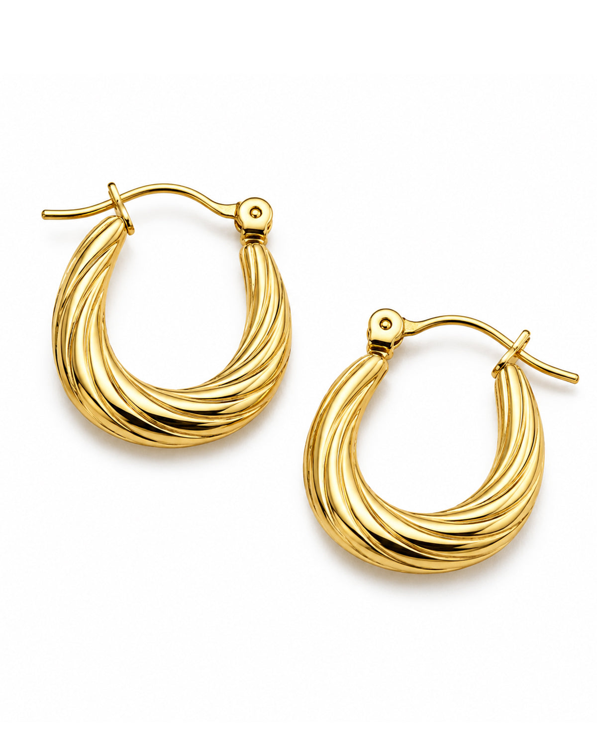 Oval Golden Hoops