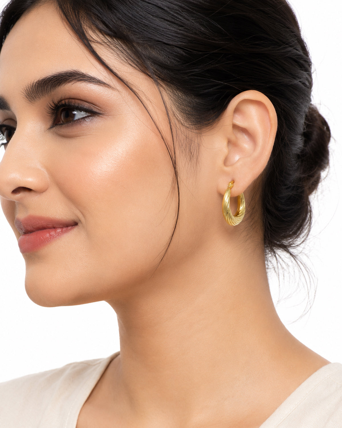 Oval Golden Hoops