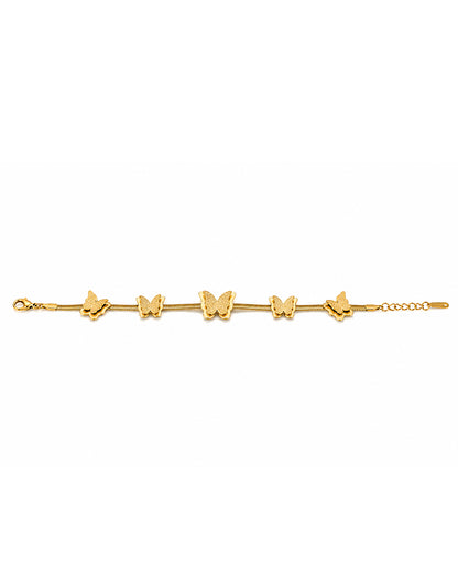 Golden butterfly bracelet chain