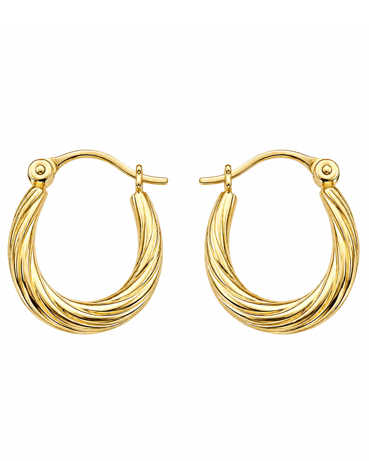 Oval Golden Hoops
