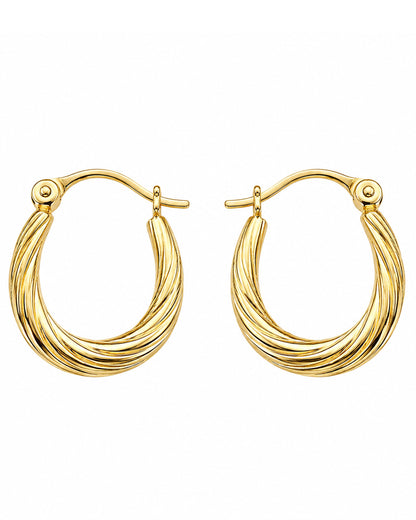 Oval Golden Hoops