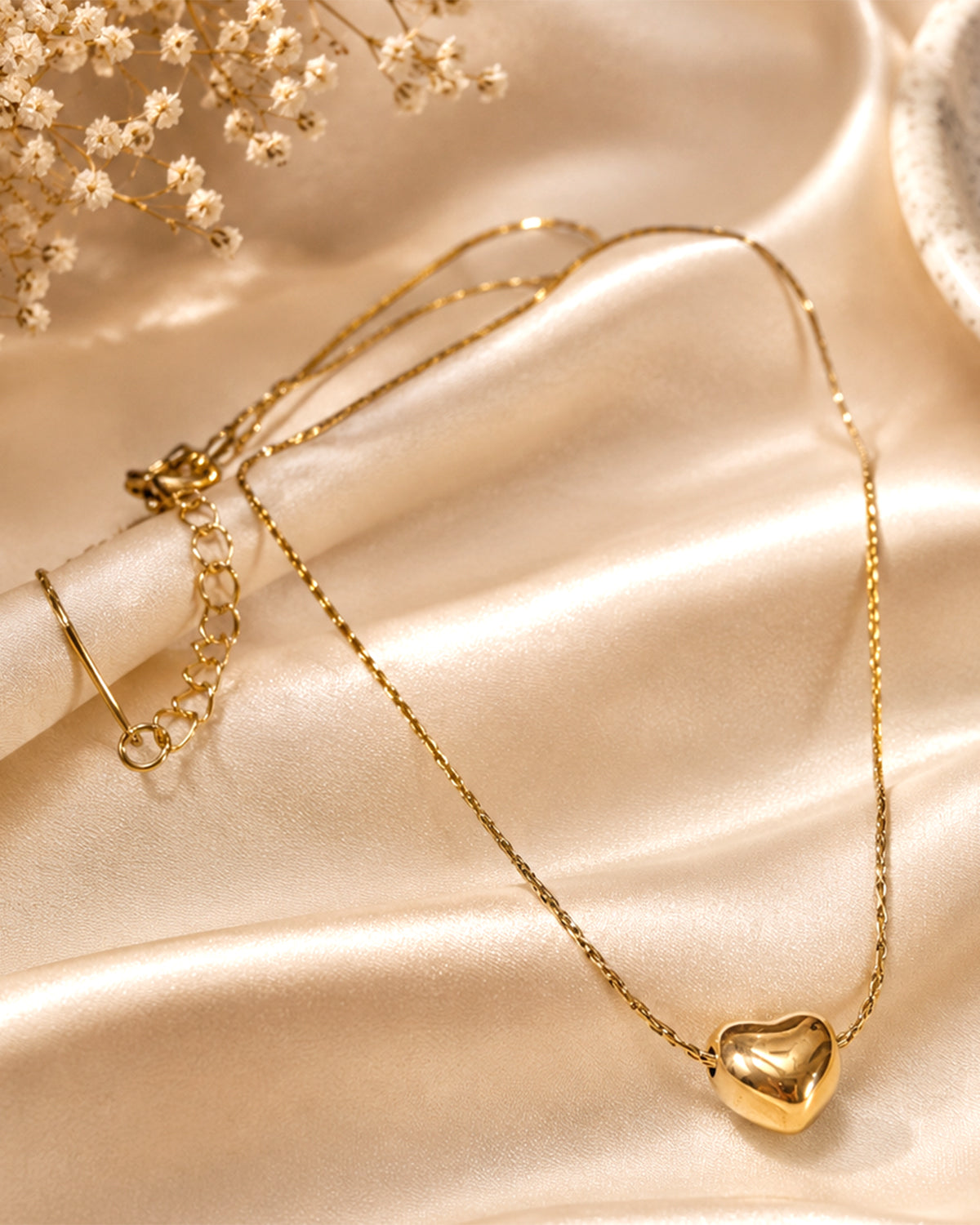 Gold Heart Pendant Chain