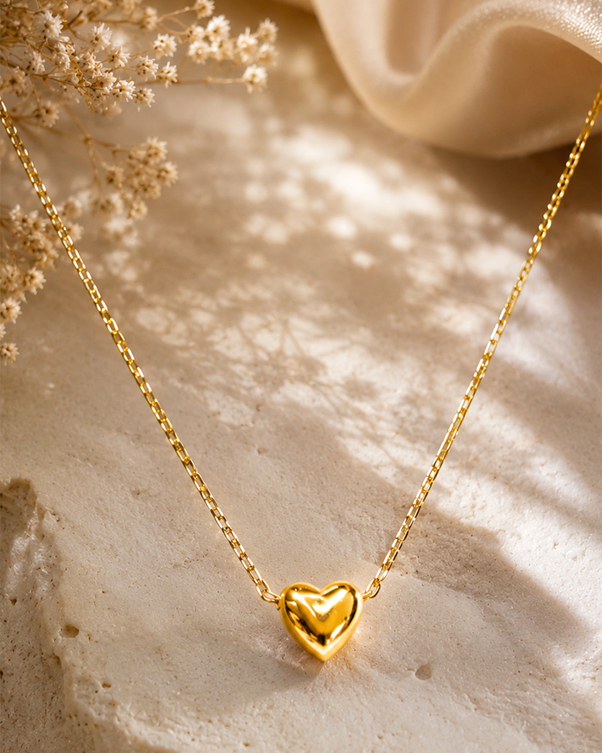 Gold Heart Pendant Chain