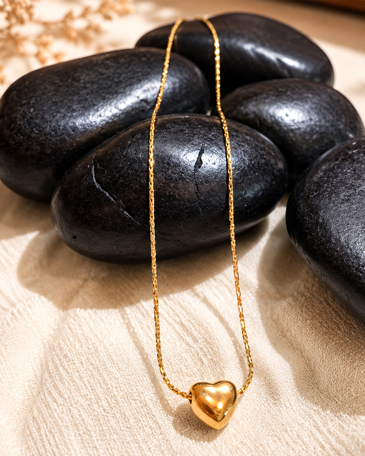 Gold Heart Pendant Chain