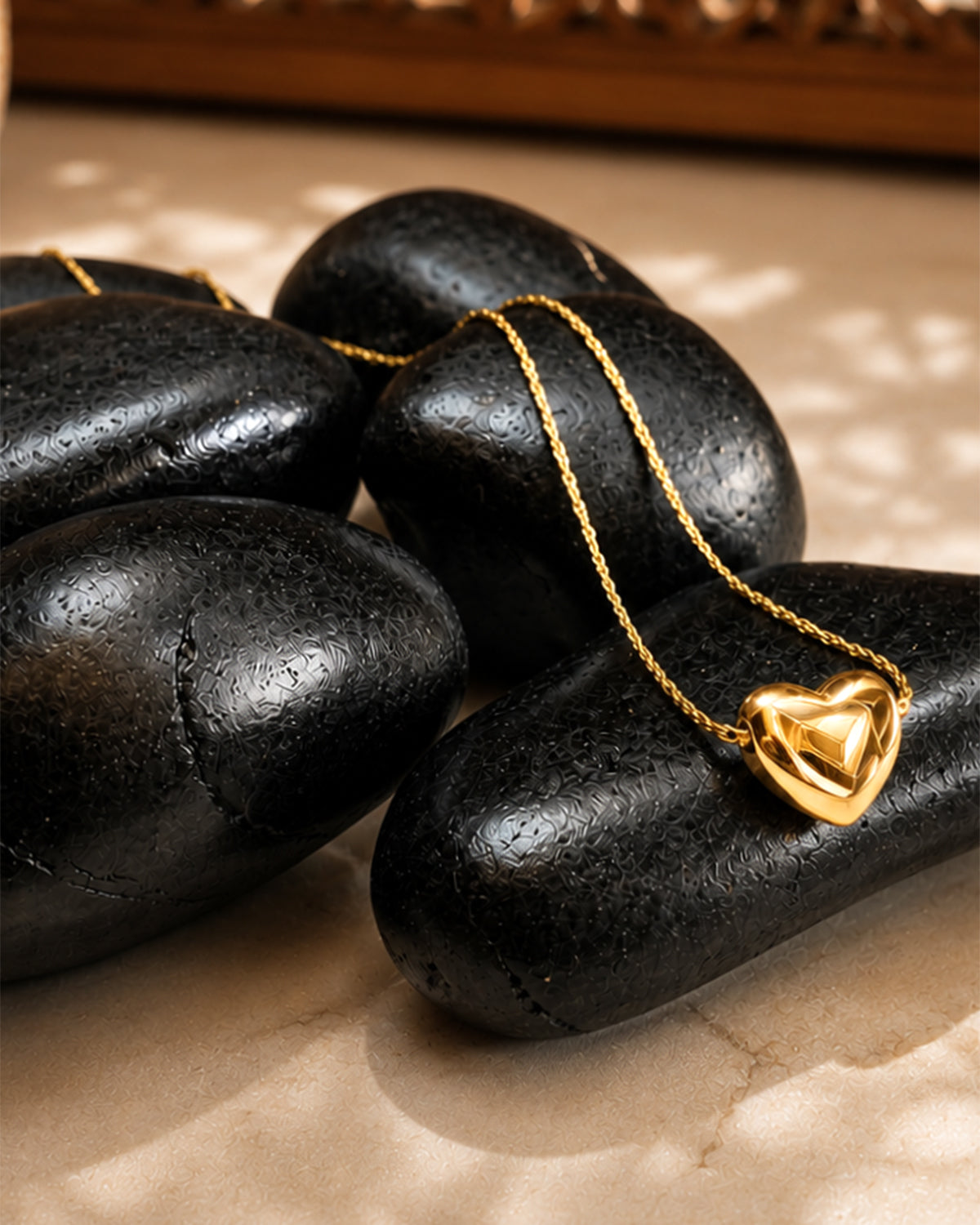 Gold Heart Pendant Chain