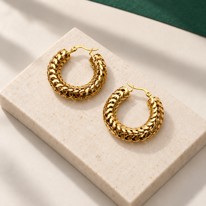 Twisted Golden Hoops