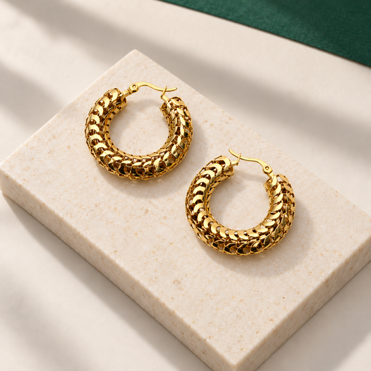 Twisted Golden Hoops